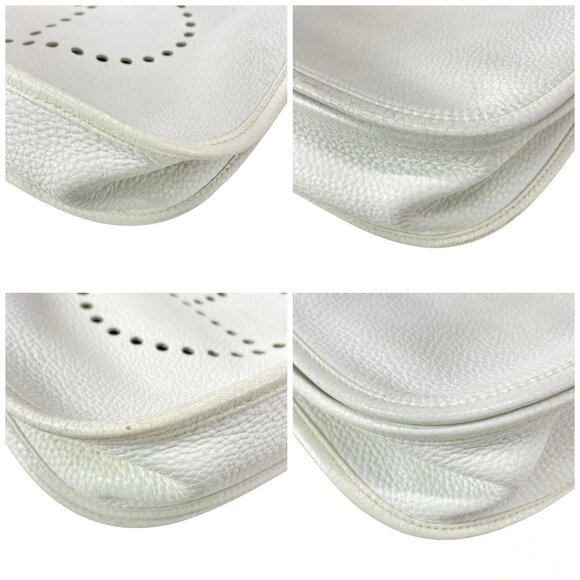 Auth HERMES Evelyne II GM - White Taurillon Clemence Square L Shoulder Bag - Picture 16 of 16